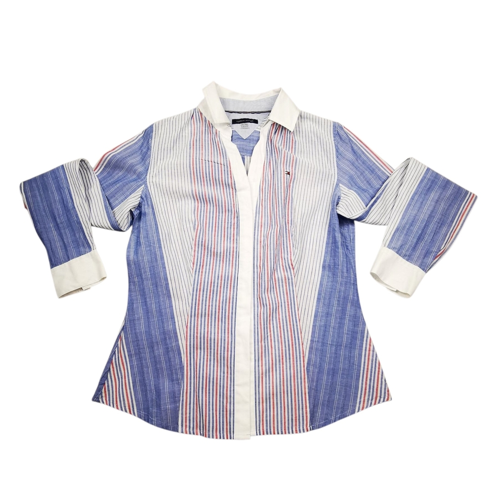 Womens Striped Shirt - Blue and Red